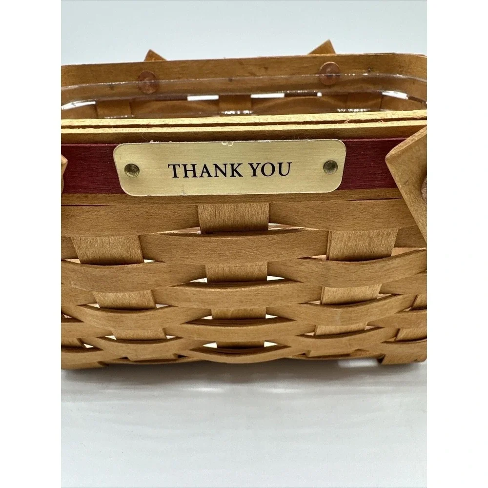 Longaberger 2005 Thank You‎ Basket Plastic Liner Handmade Woven Vintage 21-10